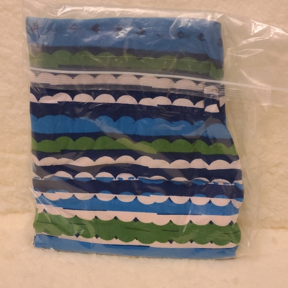 NWT LuLaRoe OS (0-10) Blue White Green Striped Leggings - Picture 2 of 3